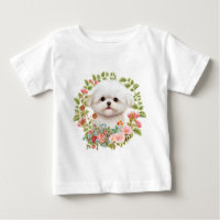 Adorable Maltese Puppy in Bloom, Maltese Dog lover