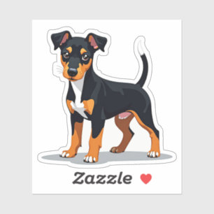Adorable Manchester Terrier, Cubism Charm, Small