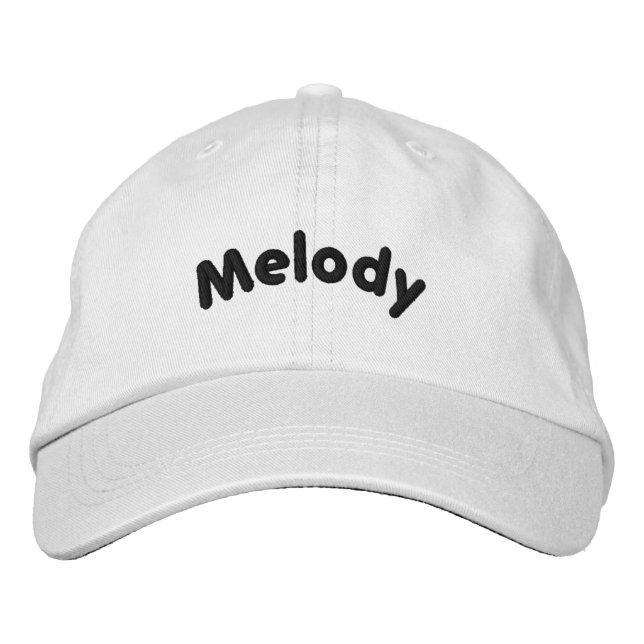 Adorable Melody White Colour Embroidered hat  (Front)