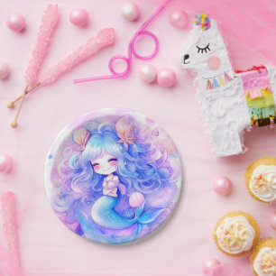 Adorable Mermaid Baby Shower Magic Paper Plate