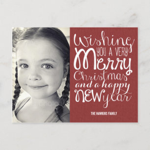 Adorable Message Christmas Photo Card Postcard