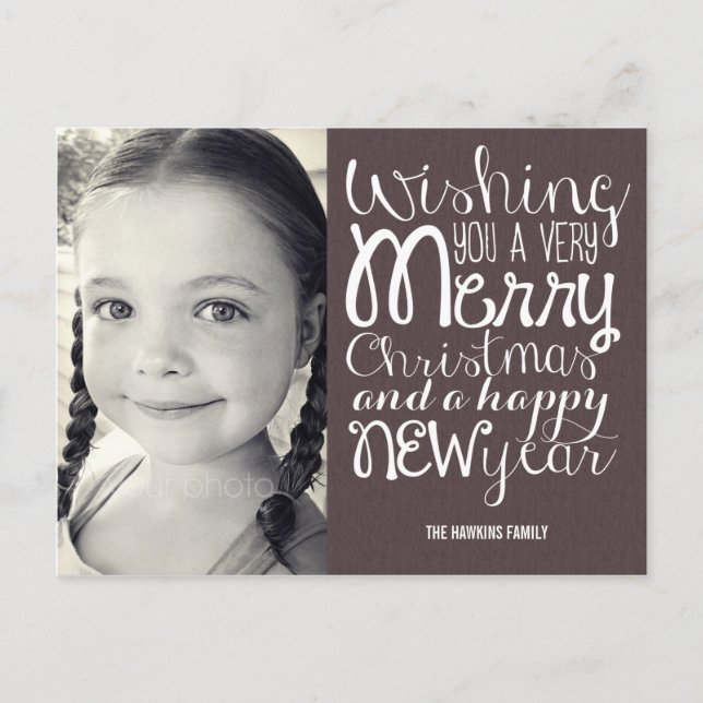 Adorable Message Christmas Photo Card Postcard (Front)