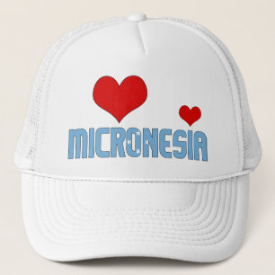 Adorable Micronesia Flag Hearts Patriotic Trucker Hat
