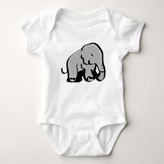 Adorable Minimalist Elephant Illustration Baby Bodysuit