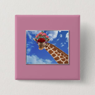 Adorable “Missy Giraffe” 15 Cm Square Badge