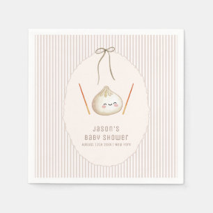 Adorable Modern Bow Asian Dumpling Baby Shower Napkin