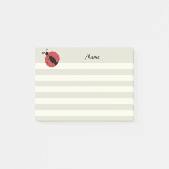 Adorable modern cute ladybug post-it notes (Front)