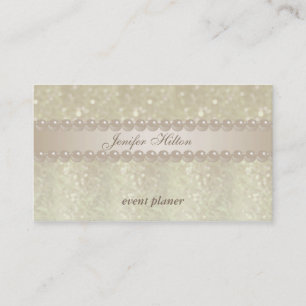 Adorable modern elegant bokeh pearls business card