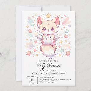 Adorable Modern Fox Baby Shower Invitation