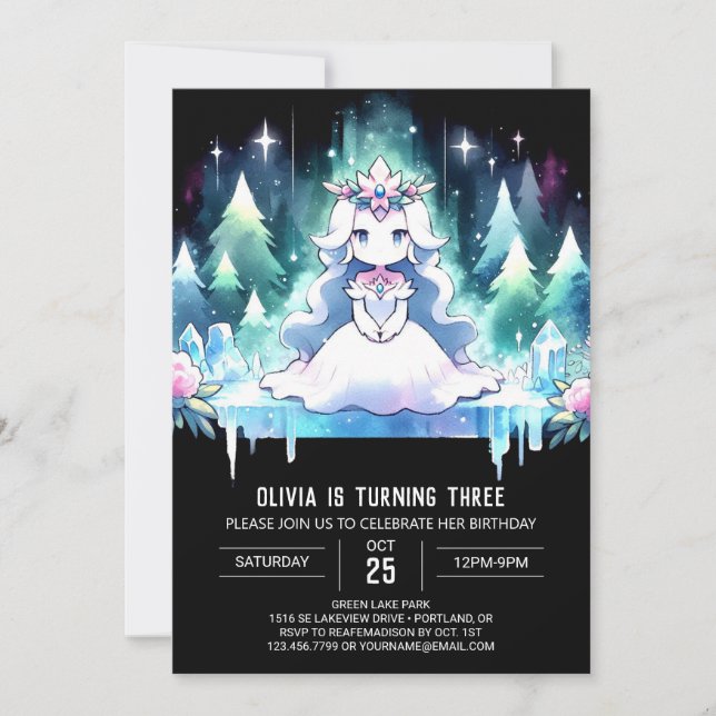 Adorable Modern Princess Birthday  Invitation (Front)