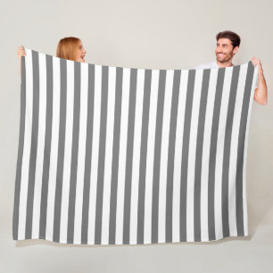 Adorable modern stipes white grey trendy patten fleece blanket