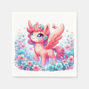 Adorable Modern Unicorn Baby Shower Napkin