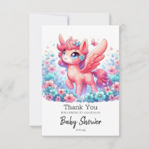 Adorable Modern Unicorn Baby Shower Thank You Card