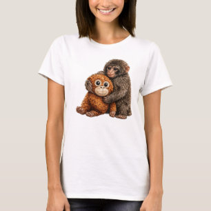 Adorable Monkey Art PNG T-Shirt