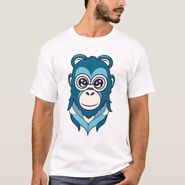 Adorable monkey illustration design T-Shirt (Front)
