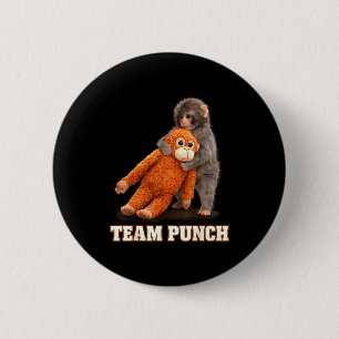 Adorable monkey punch baby graphic team punch big 6 cm round badge