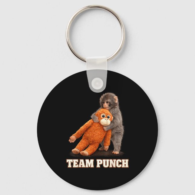 Adorable monkey punch baby graphic team punch big key ring (Front)