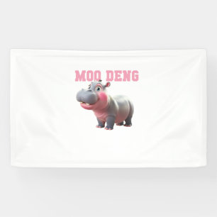 Adorable MOO DENG Baby Hippo Girls Kindergarten Vi Banner