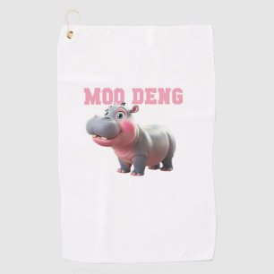 Adorable MOO DENG Baby Hippo Girls Kindergarten Vi Golf Towel