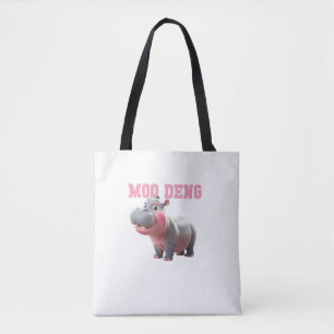 Adorable MOO DENG Baby Hippo Girls Kindergarten Vi Tote Bag