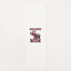 Adorable MOO DENG MOM Baby Hippo Mama Dabbing Prin Yoga Mat