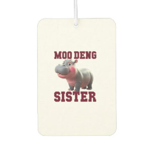 Adorable MOO DENG SISTER Baby Hippo Bestie Princes Car Air Freshener