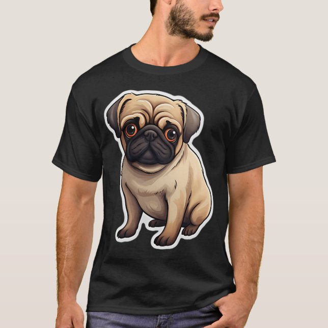 Adorable Mops Dog T-Shirt (Front)