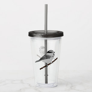 Adorable Mountain Chickadee Bird Illustrated Acrylic Tumbler