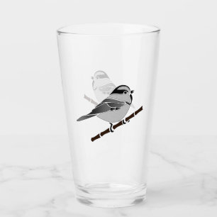 Adorable Mountain Chickadee Bird Illustrated Glass