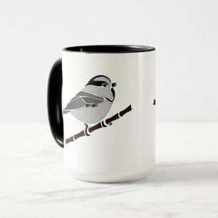 Adorable Mountain Chickadee Bird Illustrated Mug