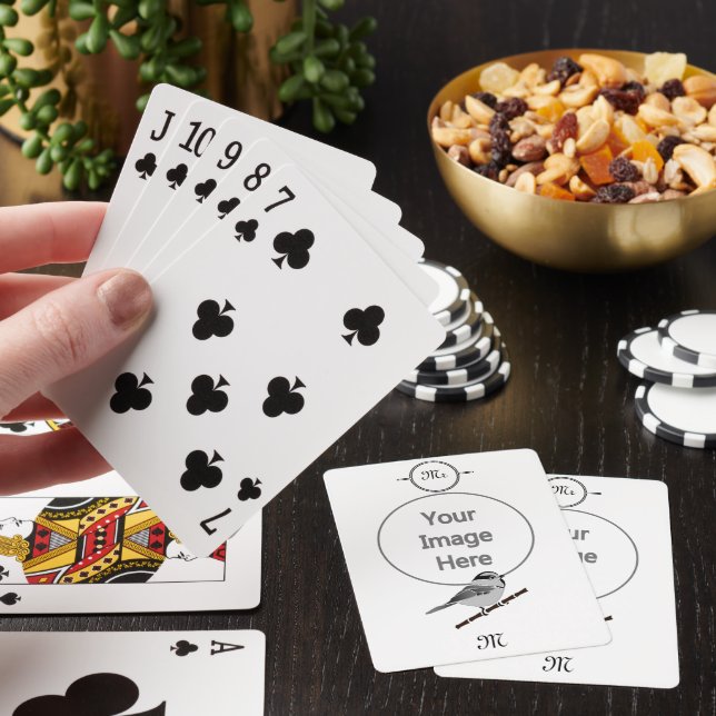 Adorable Mountain Chickadee Bird Illustrated Playing Cards (In Situ)