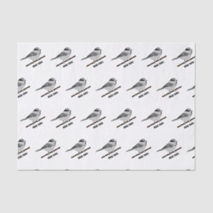Adorable Mountain Chickadee Bird Illustrated Tissue Paper