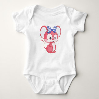 Adorable Mouse: Baby T-Shirt with Bow Design Baby Bodysuit