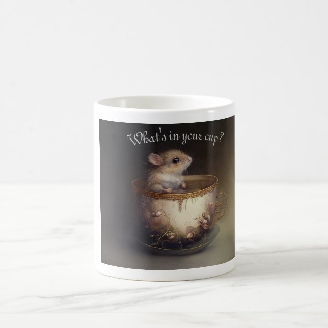 Adorable mouse in a tea cup (Center)