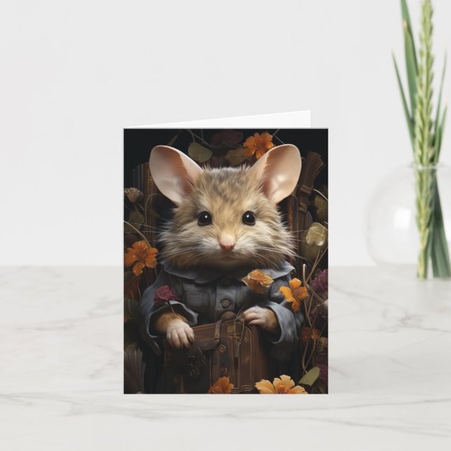 Adorable Mouse in Human Clothes All Ocassions Card (Front)
