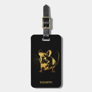 Adorable Mouse Pretty Mice Chinese Metal Rat Year Luggage Tag