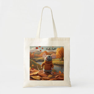 Adorable Mouse Welcoming Autumn Tote  Bag