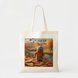 Adorable Mouse Welcoming Autumn Tote  Bag