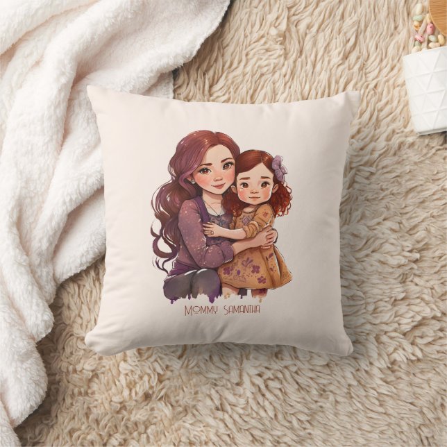 Adorable Mum and Daughter Bond (11) Cushion (Blanket)
