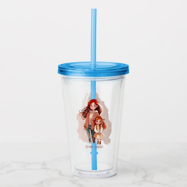 Adorable Mum and Daughter Bond (12) Acrylic Tumbler (Front)