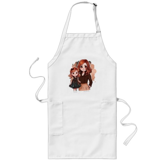 Adorable Mum and Daughter Bond (2) Long Apron (Front)