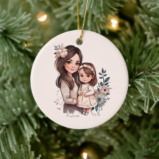 Adorable Mum and Daughter Bond (3) Ceramic Ornament (Tree)