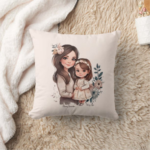 Adorable Mum and Daughter Bond (3) Cushion