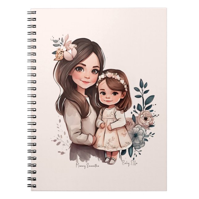 Adorable Mum and Daughter Bond (3) Notebook (Front)