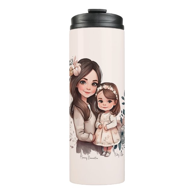 Adorable Mum and Daughter Bond (3) Thermal Tumbler (Front)