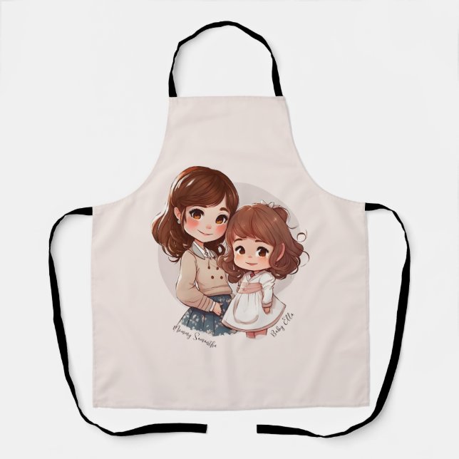 Adorable Mum and Daughter Bond (4) Apron (Front)