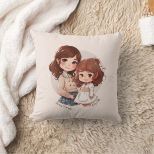 Adorable Mum and Daughter Bond (4) Cushion