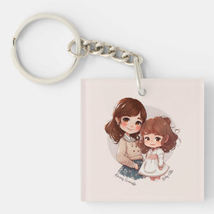 Adorable Mum and Daughter Bond (4) Key Ring