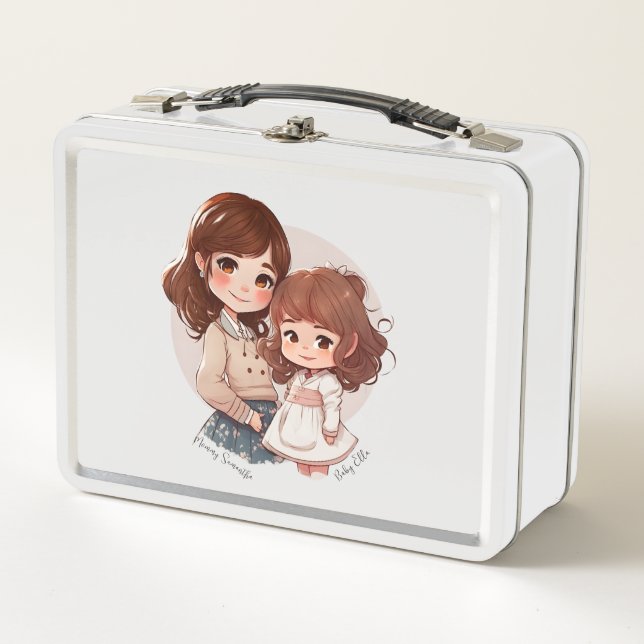 Adorable Mum and Daughter Bond (4) Metal Lunch Box (Front)