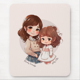 Adorable Mum and Daughter Bond (4) Mouse Pad